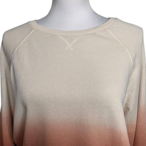 Marine Layer Vintage Terry Sweatshirt Amber Brown Dip Dye Size M - Picture 7 of 12